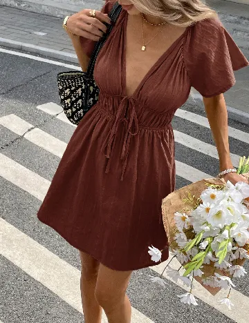 Rochie scurta SHEIN, maro
