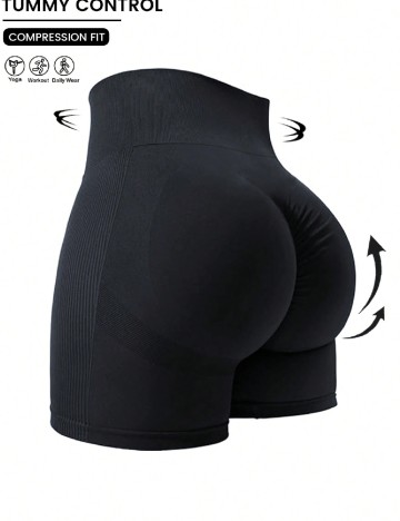 Pantaloni scurti SHEIN CURVE, negru