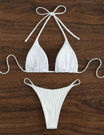 Costum de baie SHEIN, alb
