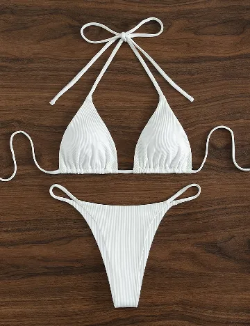 Costum de baie SHEIN, alb