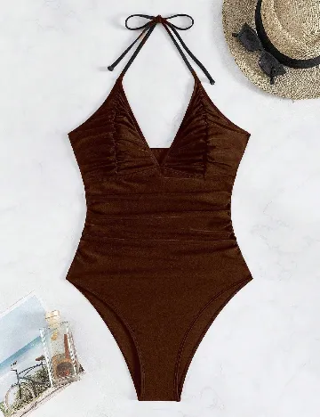 Costum de baie SHEIN, maro