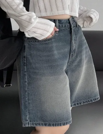 Pantaloni scurti Dazy Plus Size, bleumarin