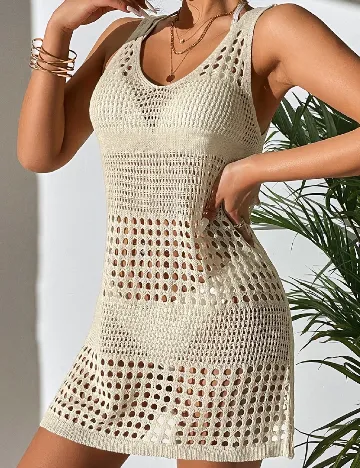 Rochie de plaja SHEIN, crem