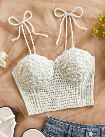 Top SHEIN, ecru