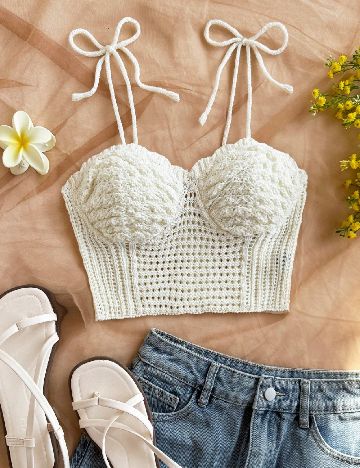 Top SHEIN, ecru
