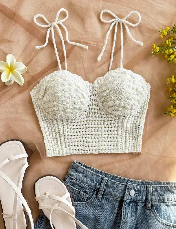 Top SHEIN, ecru