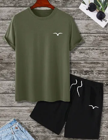 Compleu SHEIN, verde/negru