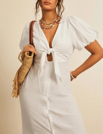Rochie medie SHEIN CURVE, alb
