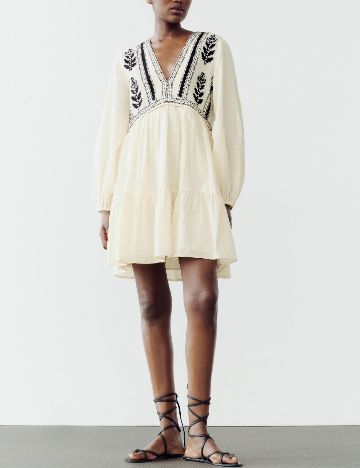 Rochie scurta Zara, ecru