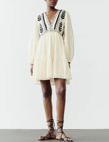 Rochie scurta Zara, ecru