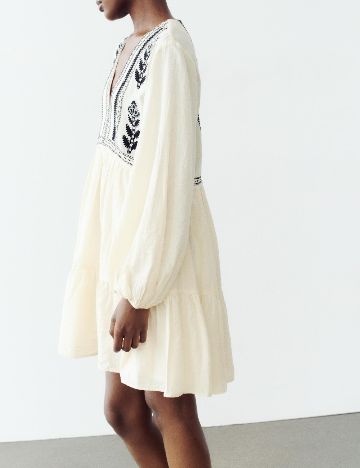 Rochie scurta Zara, ecru