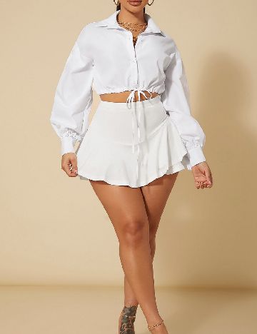 Fusta pantalon SHEIN, alb