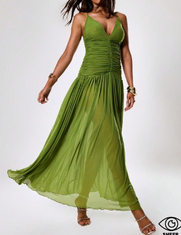 Rochie lunga Musera, verde