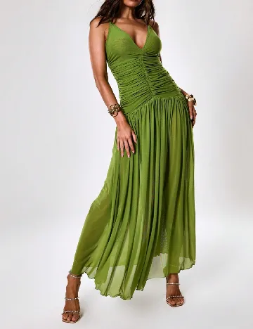 Rochie lunga Musera, verde