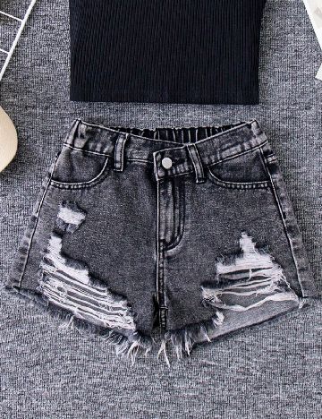 Pantaloni scurti Shein Kids, gri