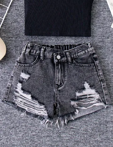Pantaloni scurti Shein Kids, gri