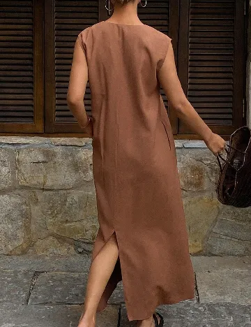 Rochie lunga Dazy, maro