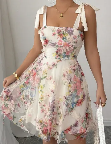 Rochie scurta SHEIN, crem