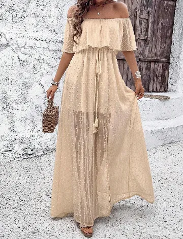 Rochie lunga SHEIN, crem