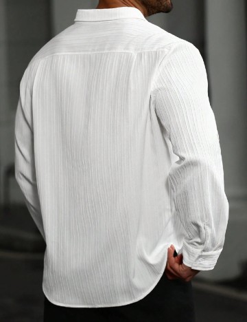 Camasa SHEIN Plus Size Men, alb