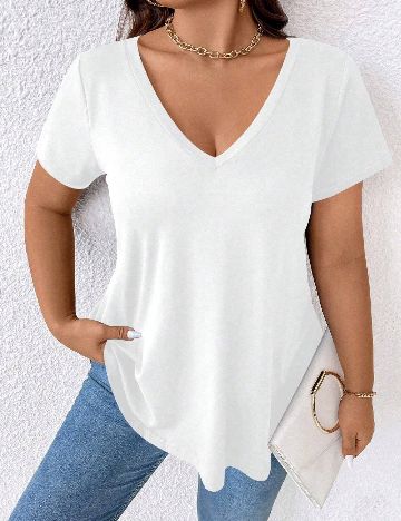 Tricou SHEIN CURVE, alb