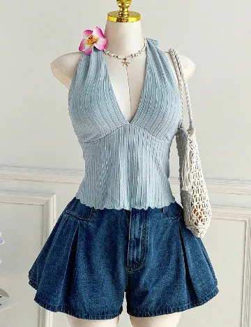 Top SHEIN CURVE, albastru