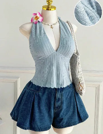Top SHEIN CURVE, albastru
