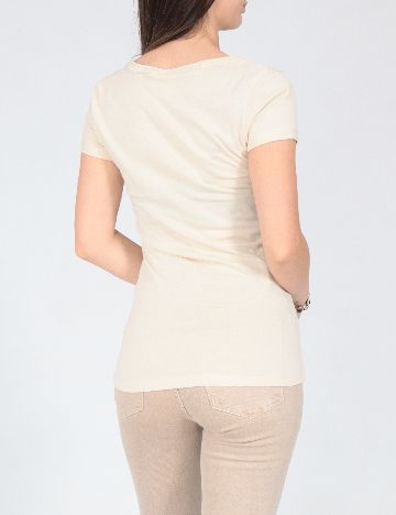 Tricou Bershka, crem