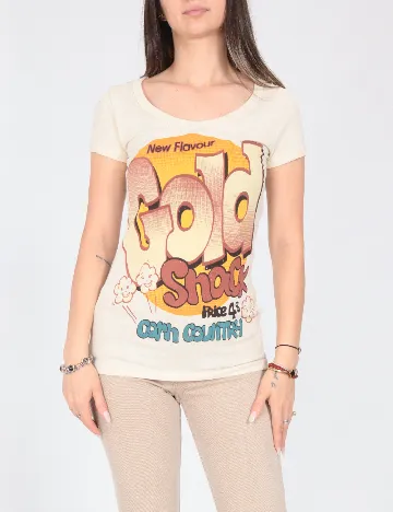 Tricou Bershka, crem
