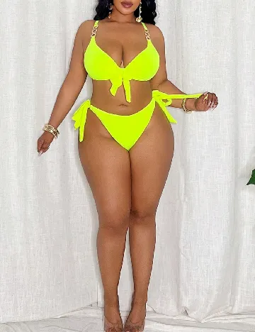 Costum de baie SHEIN CURVE, verde neon