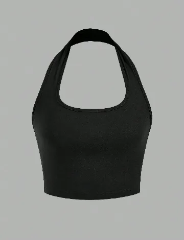 Set topuri 2 bucati Shein Kids, alb/negru
