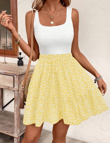 Rochie scurta Poeselle, galben