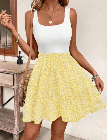 Rochie scurta Poeselle, galben
