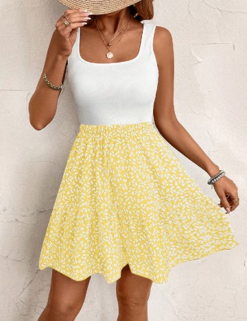 Rochie scurta Poeselle, galben