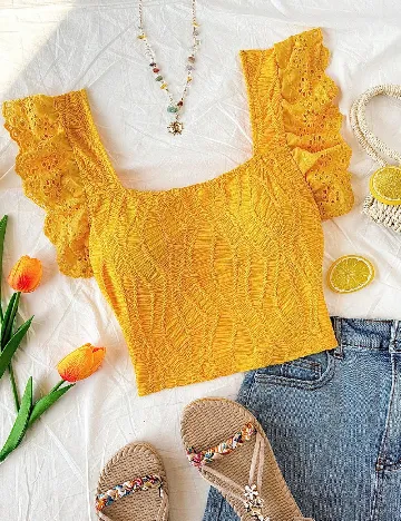 Top SHEIN, galben