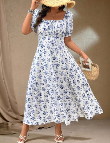Rochie medie SHEIN CURVE, alb