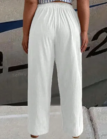 Pantaloni SHEIN CURVE, alb