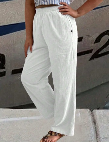 Pantaloni SHEIN CURVE, alb
