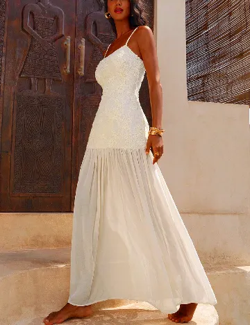 Rochie de plaja SHEIN, crem