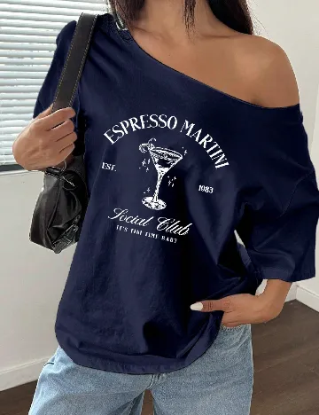 Tricou SHEIN CURVE, bleumarin