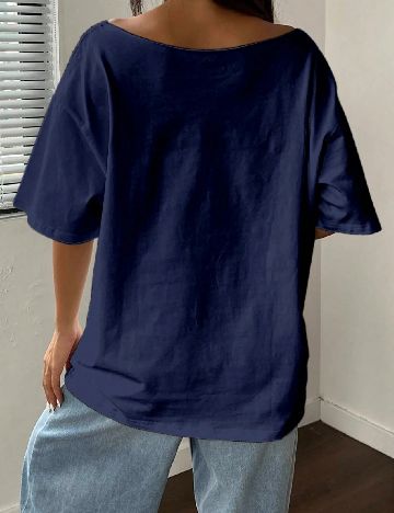 Tricou SHEIN CURVE, bleumarin
