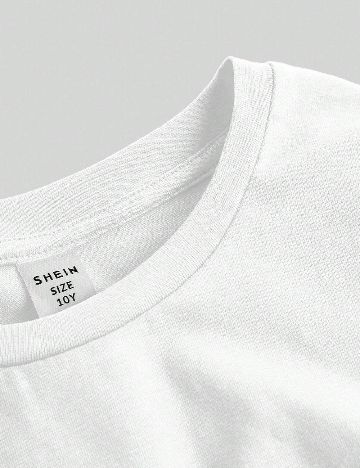 Tricou Shein Kids, alb