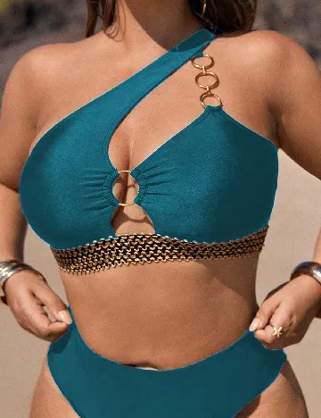 Sutien de baie SHEIN CURVE, albastru