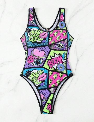 Costum de baie SHEIN, mix culori
