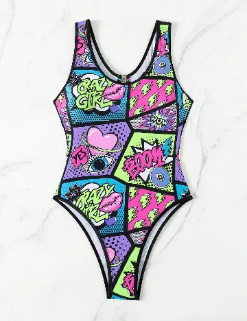 Costum de baie SHEIN, mix culori