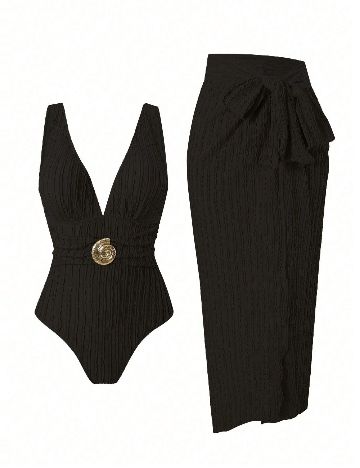 Costum de baie SHEIN, negru