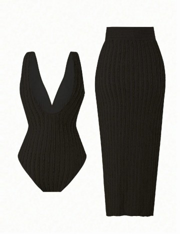 Costum de baie SHEIN, negru