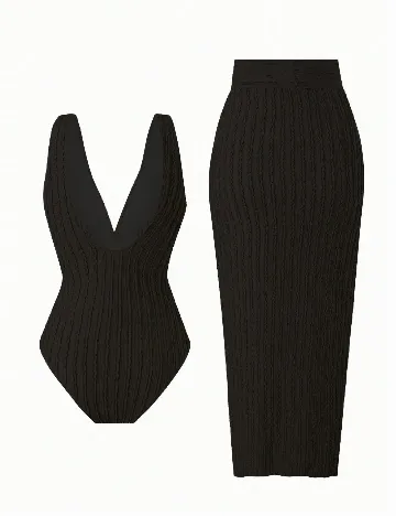 Costum de baie SHEIN, negru