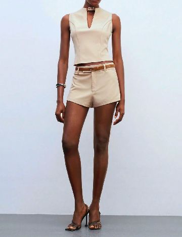 Pantaloni scurti SHEIN, crem