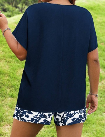 Compleu SHEIN CURVE, bleumarin/alb